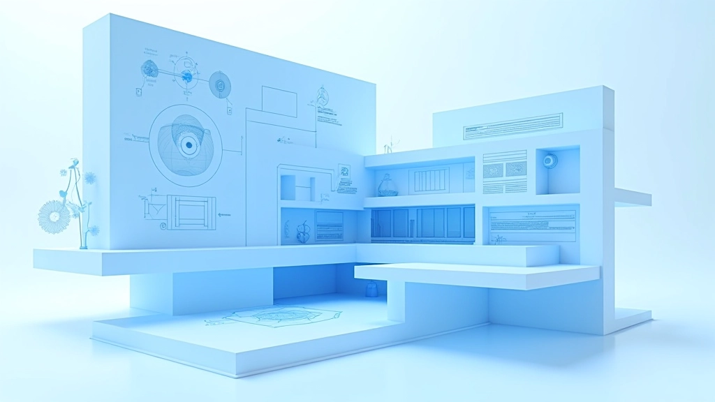 Interfaz moderna de software de diseño generativo mostrando modelo arquitectónico 3D complejo con parámetros visuales